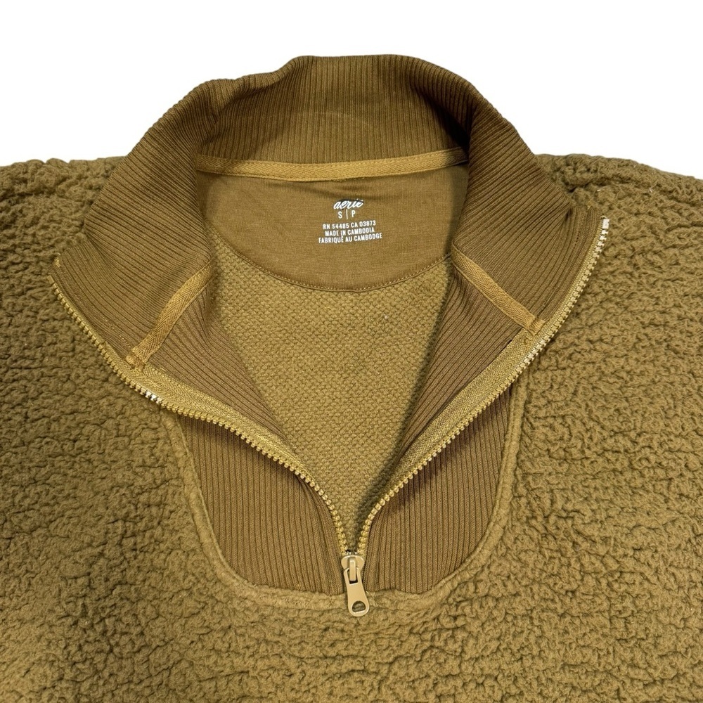 New Aerie Dream Sherpa Quarter Zip Sweatshirt Size S - Picture 6 of 10